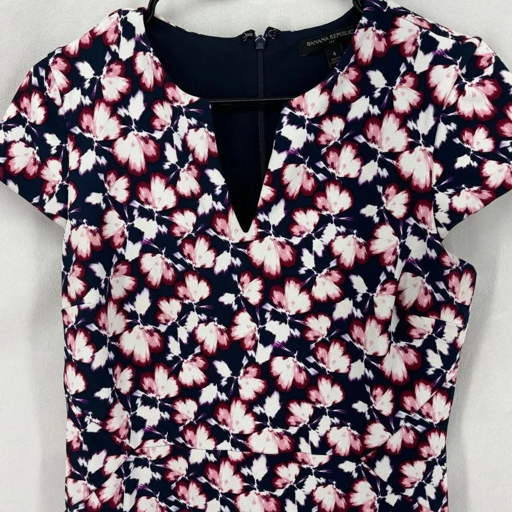 Banana Republic Floral Mini Dress - Navy and Pink - Picture 8 of 11
